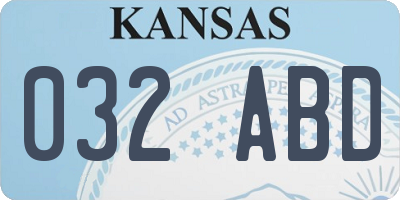 KS license plate 032ABD