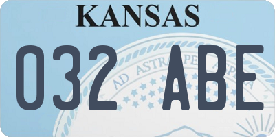 KS license plate 032ABE