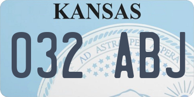 KS license plate 032ABJ