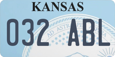 KS license plate 032ABL