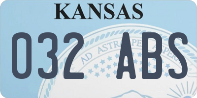 KS license plate 032ABS
