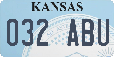KS license plate 032ABU