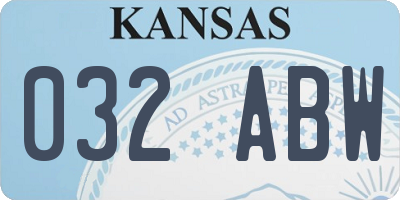 KS license plate 032ABW