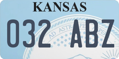 KS license plate 032ABZ