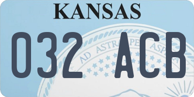 KS license plate 032ACB