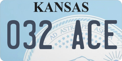 KS license plate 032ACE