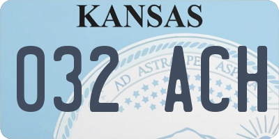 KS license plate 032ACH