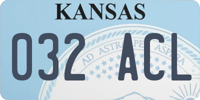 KS license plate 032ACL