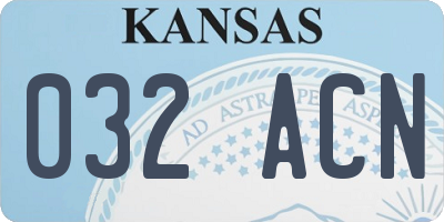 KS license plate 032ACN