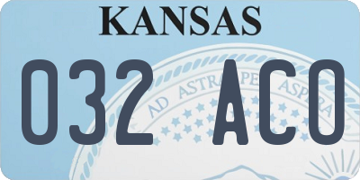 KS license plate 032ACO
