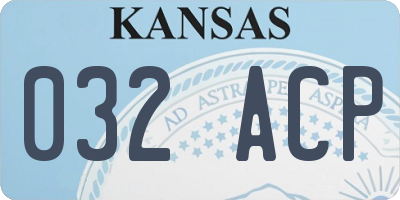 KS license plate 032ACP