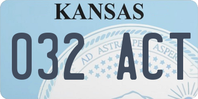 KS license plate 032ACT