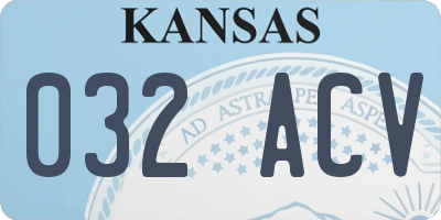 KS license plate 032ACV