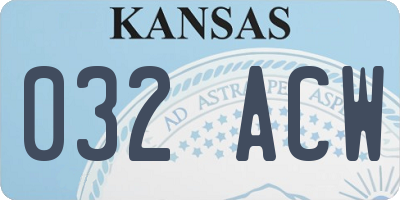 KS license plate 032ACW