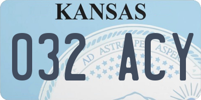 KS license plate 032ACY