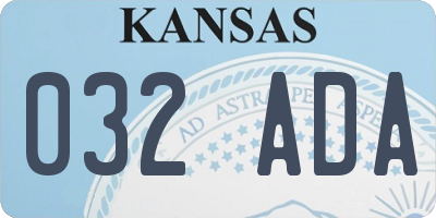 KS license plate 032ADA