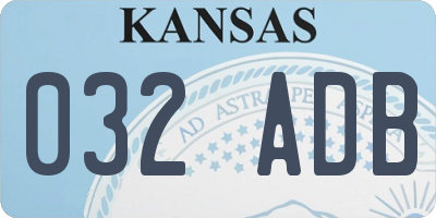 KS license plate 032ADB