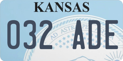 KS license plate 032ADE