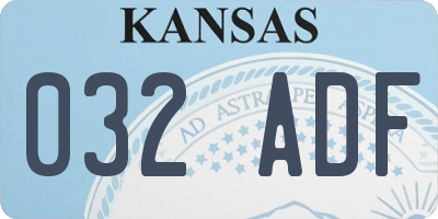 KS license plate 032ADF