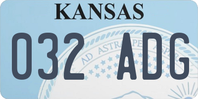 KS license plate 032ADG