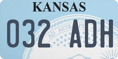 KS license plate 032ADH