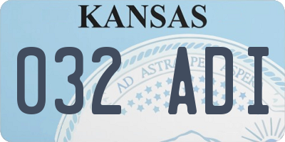 KS license plate 032ADI