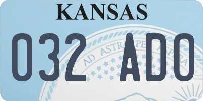 KS license plate 032ADO