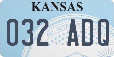 KS license plate 032ADQ