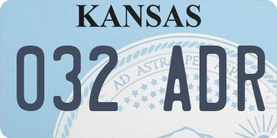 KS license plate 032ADR