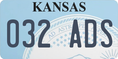 KS license plate 032ADS