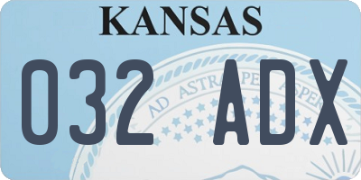 KS license plate 032ADX