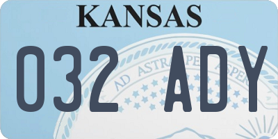KS license plate 032ADY