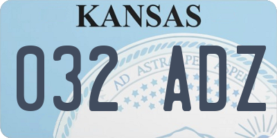KS license plate 032ADZ
