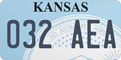KS license plate 032AEA