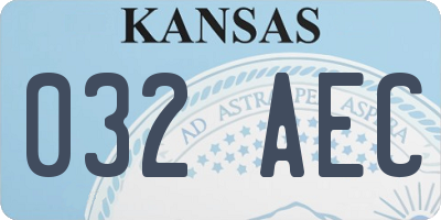KS license plate 032AEC