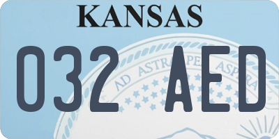 KS license plate 032AED
