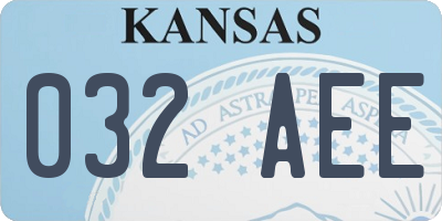 KS license plate 032AEE