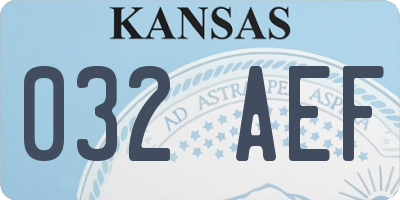 KS license plate 032AEF
