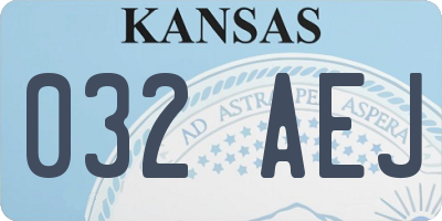 KS license plate 032AEJ