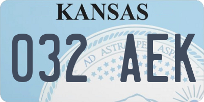 KS license plate 032AEK