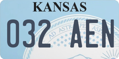 KS license plate 032AEN