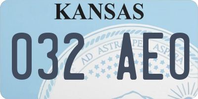 KS license plate 032AEO