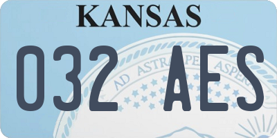 KS license plate 032AES