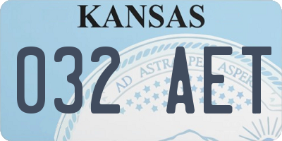 KS license plate 032AET