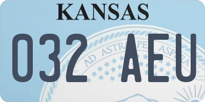 KS license plate 032AEU