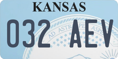 KS license plate 032AEV