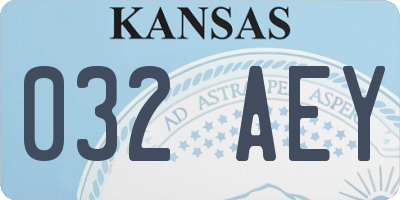 KS license plate 032AEY