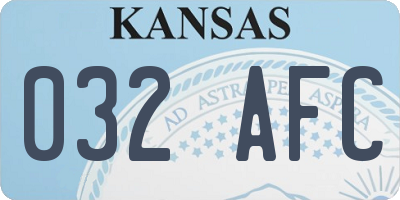 KS license plate 032AFC