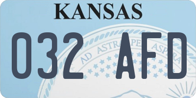 KS license plate 032AFD