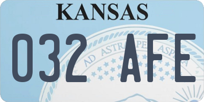 KS license plate 032AFE